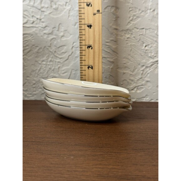 Lenox Set Of 4 Porcelain Butter Lemon Dish ,Tea Bag Rest, Open Salt Cellar White - Picture 2 of 6